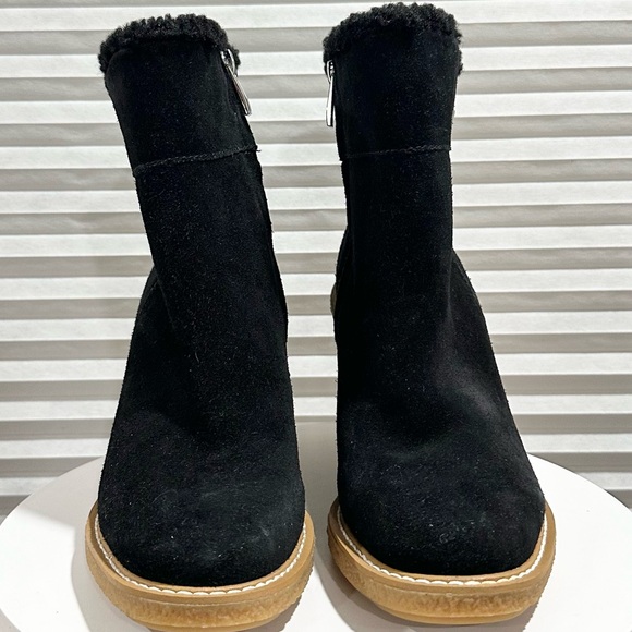 🌸FRANCO SARTO🌸 Ulayna Black Suede Ankle Wedge Boot Size:8.5 - Picture 6 of 16
